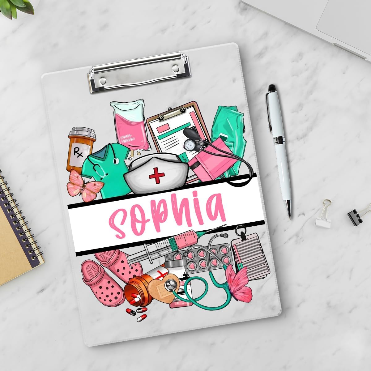 Personalized Nurse Clipboard with Name, Nurse Gift, RN NICU Nurse School Acrylic Clipboard, Doctor Hospital Essentials, New Nurse Gift, Nurse Stuff
