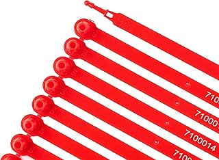 1000 Plastic Trailer Seals, Truck Seals, Tamper Evident Seal, Container Seals, Numbered Sequentially Shipping Seals (1000, Red)
