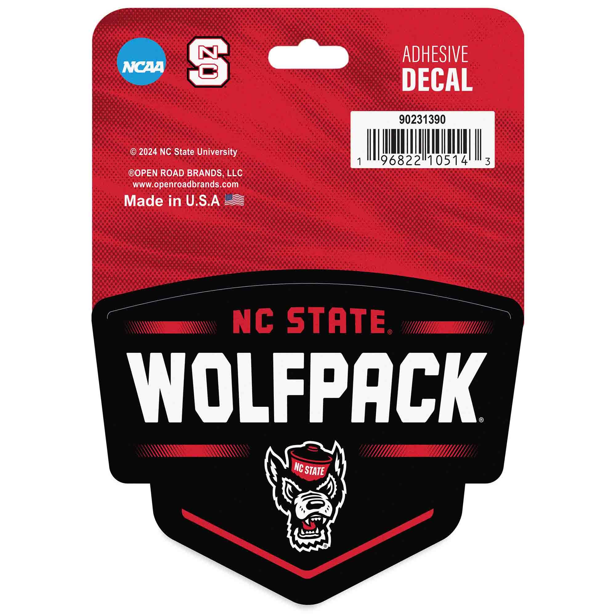 North Carolina State University Badge Adhesive Vinyl Decal - Fun NC Sticker for Car, Window, Water Bottle or Laptop