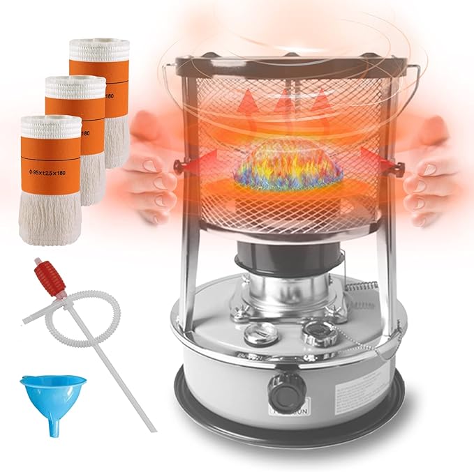 Kerosene Heater Indoor/Outdoor Kerosene Stove Heater with 3 Wick, Non