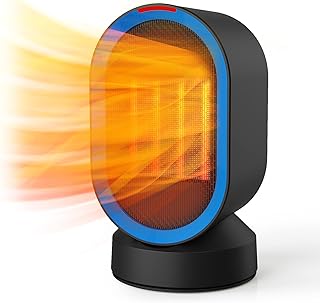Portable Space Heater, Oscillating Desk Heater for Indoor Use，Electric PTC Ceramic Heaters with Tip-Over,Overheating Protection for Office, Bedroom, Home