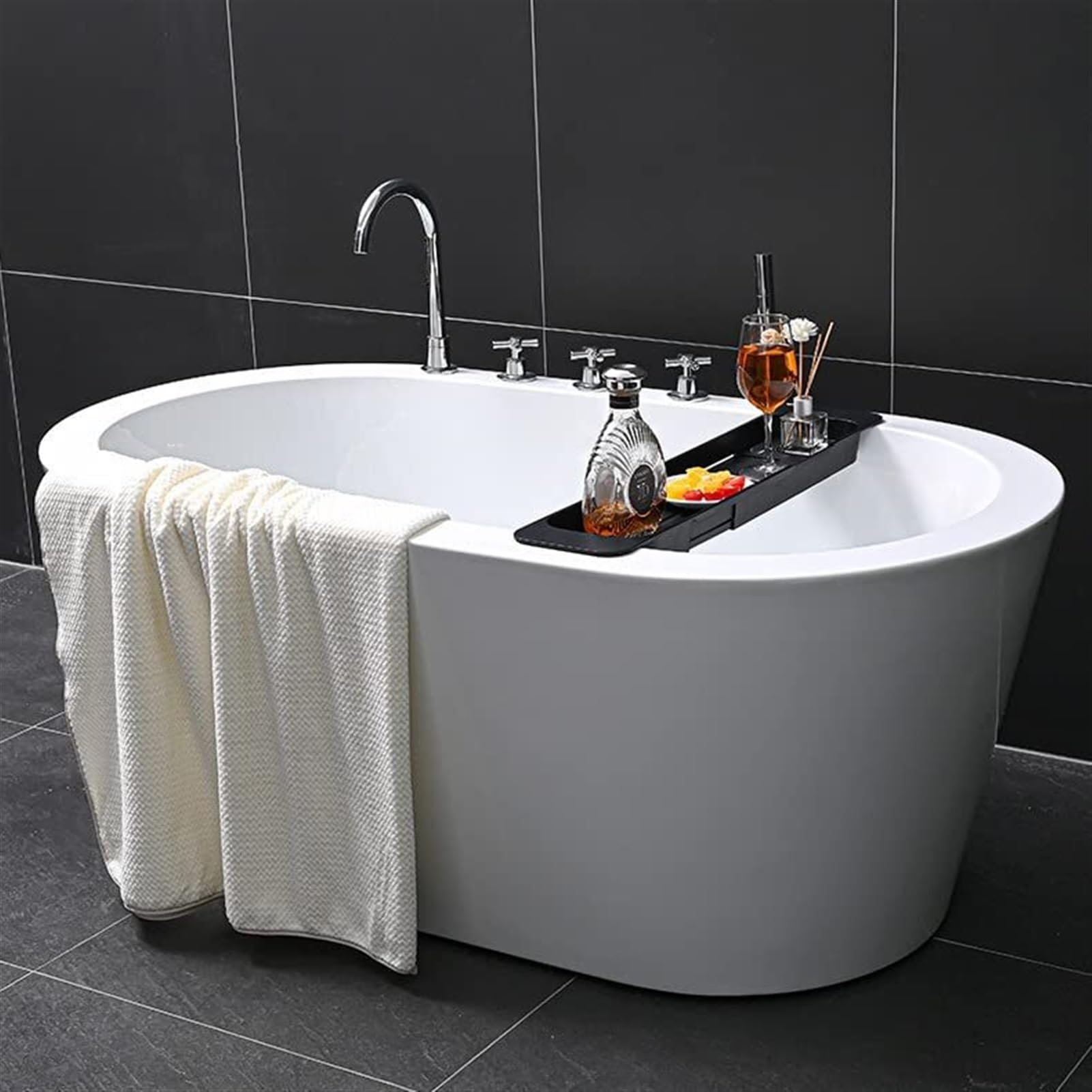 Bandejas para bañera, Estante expandible para baño, Bandeja Ajustable de plástico para bañera, Soporte Multifuncional para bañera, Estante de Almacenamiento para jabones y Toallas