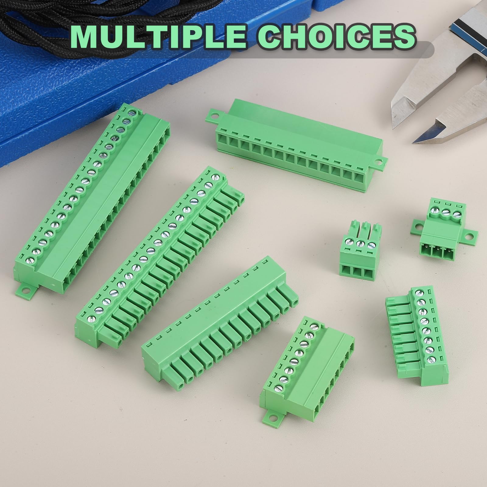 sourcing map Connecteur de bornier à vis à 18 broches, pas de 3,5 mm, mâle et femelle, connecteur à vis 300 V 8 A, connecteur de bornier vert pour projet électronique domestique