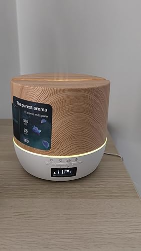 Cecotec PureAroma 550 Connected Grey Woody Diffusore di aromi, capacità 500 ml, display a LED, altoparlante, controllo Bluetooth, app, timer 12h, 3 modalità operative, copertura 30m2, V1705252