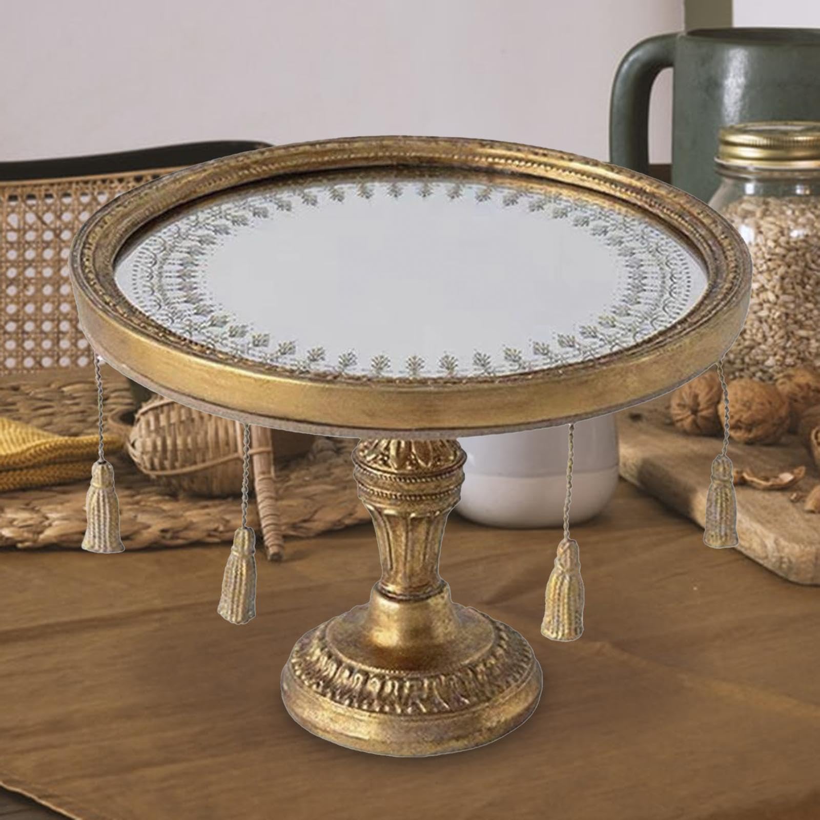 Milageto Bandeja Decorativa Espejo Bandeja Bandeja Perfume Organizador Maquillaje Joyero Resina Antimanchas con Fondo Grueso Adecuada para Tocador Mesa de