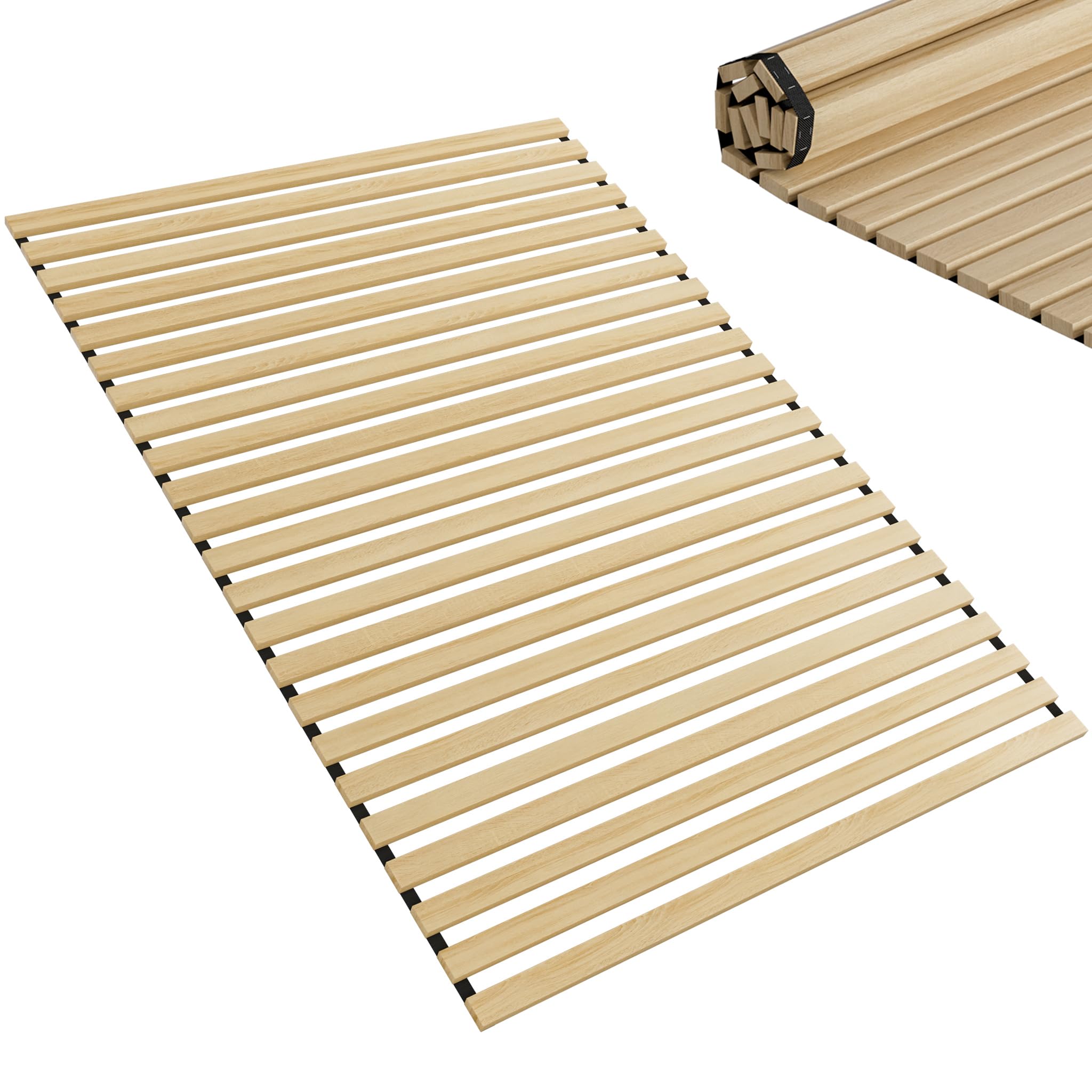 FIVMEN Rete a doghe 140 x 200 cm, con 23 listelli, rete a doghe in abete cinese, telaio a doghe con elastico nero, adatta per tutti i materassi, portata fino a circa 300 kg