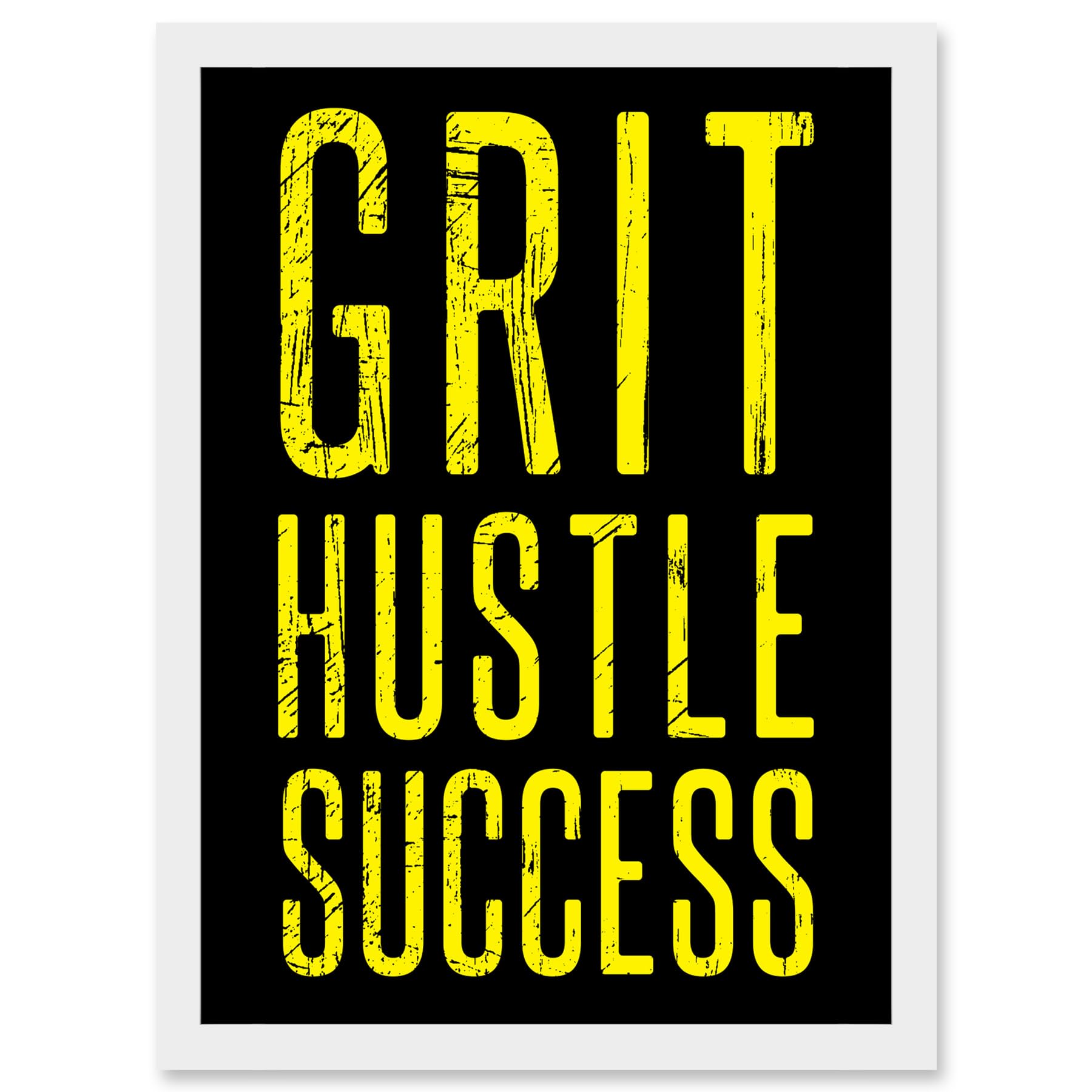 Artery8 Gym Motivation Grit Hustle Respect Exercise Workout Decor Artwork Framed A3 Wall Art Print