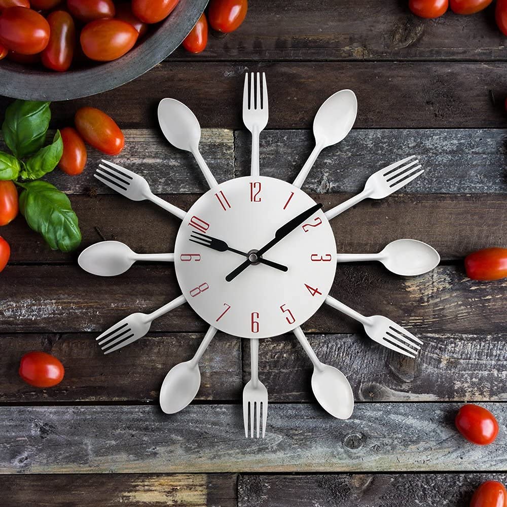 Orologio da parete per cucina 3D moderno posate cucchiaio