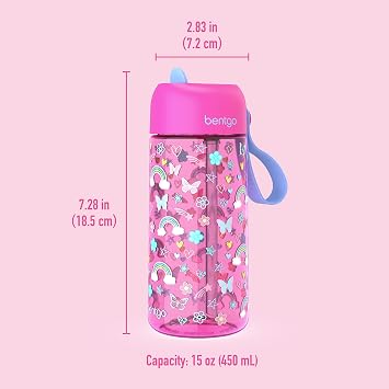 Bentgo Kids Lunch Bag Set Water Bottle - New & Improved 2023 (Rainbows and Butterflies)