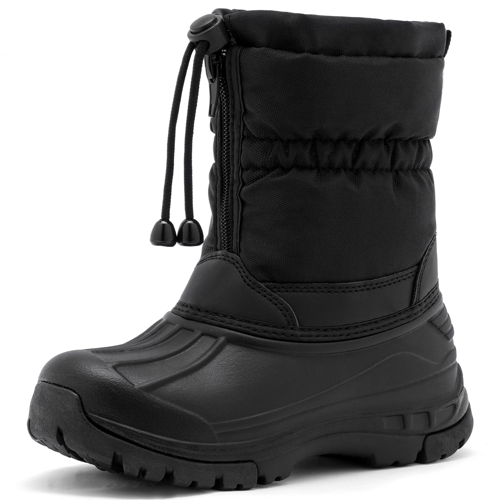 TRAILBLITZ Kids Winter Snow Boots Boys Girls Warm Waterproof 8 IN Height | Slip Resistant Fleece Lined Insulated Walking Shoes No Laces Zipper Lightweight Comfortable Cold Weather Easy On Off