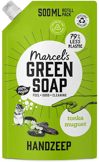 Marcel's Green Soap Handzeep Tonka & Muguet Navulling 500ML - Groene Zeep Vloeibaar