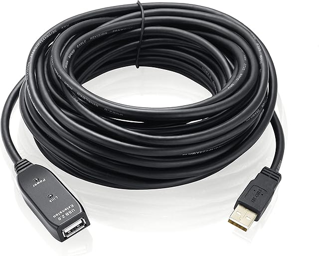 USB 2.0 Extension Cord, USB A Male to A Female Repeater Cable for Printer, Scanner, Keyboard, Game Console, Security Camera, (with Active Signal Booster) (33ft/10m)