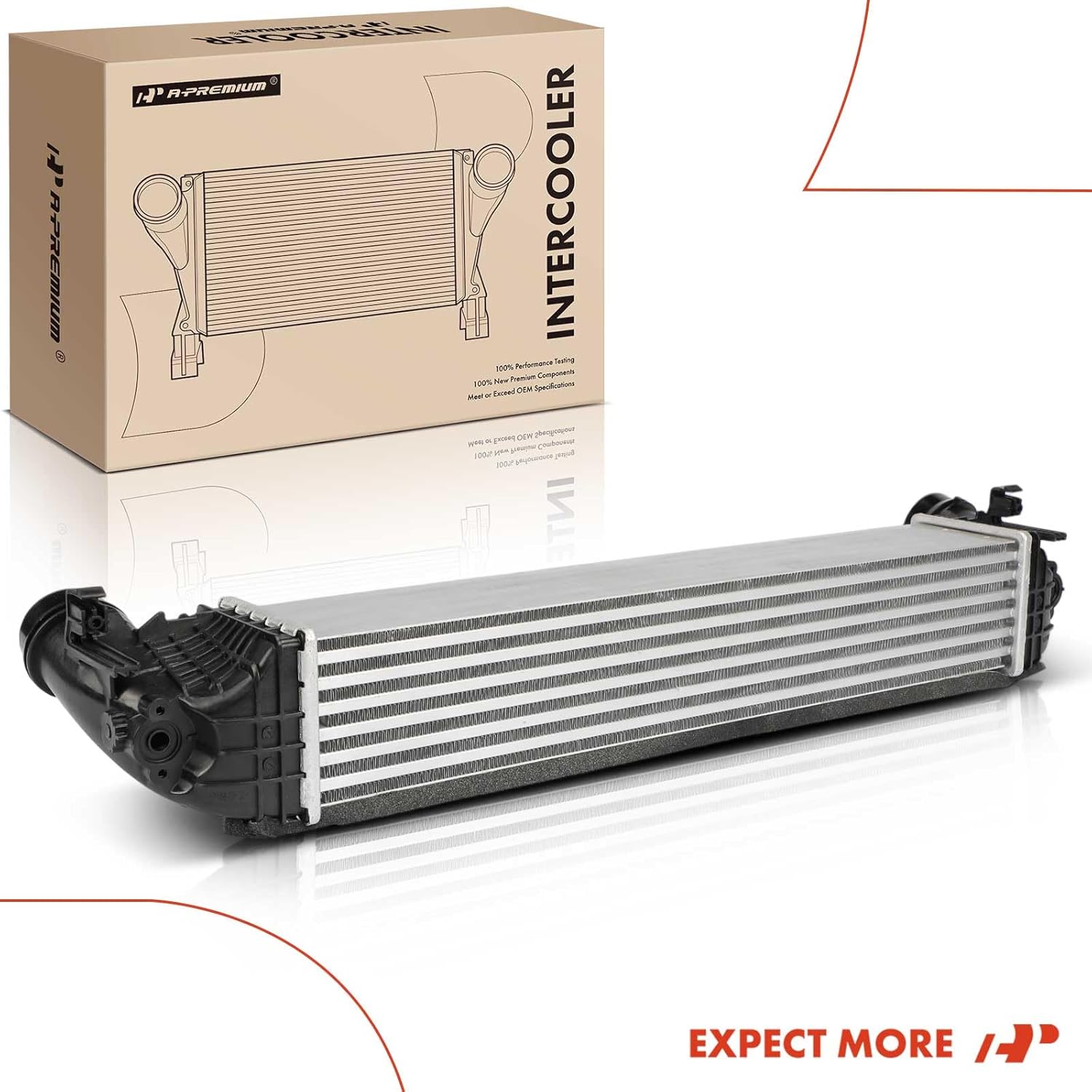 A-Premium Turbo Intercooler Charge Air Cooler Compatible with Chevrolet Cruze 2017 2018 2019, 1.6L