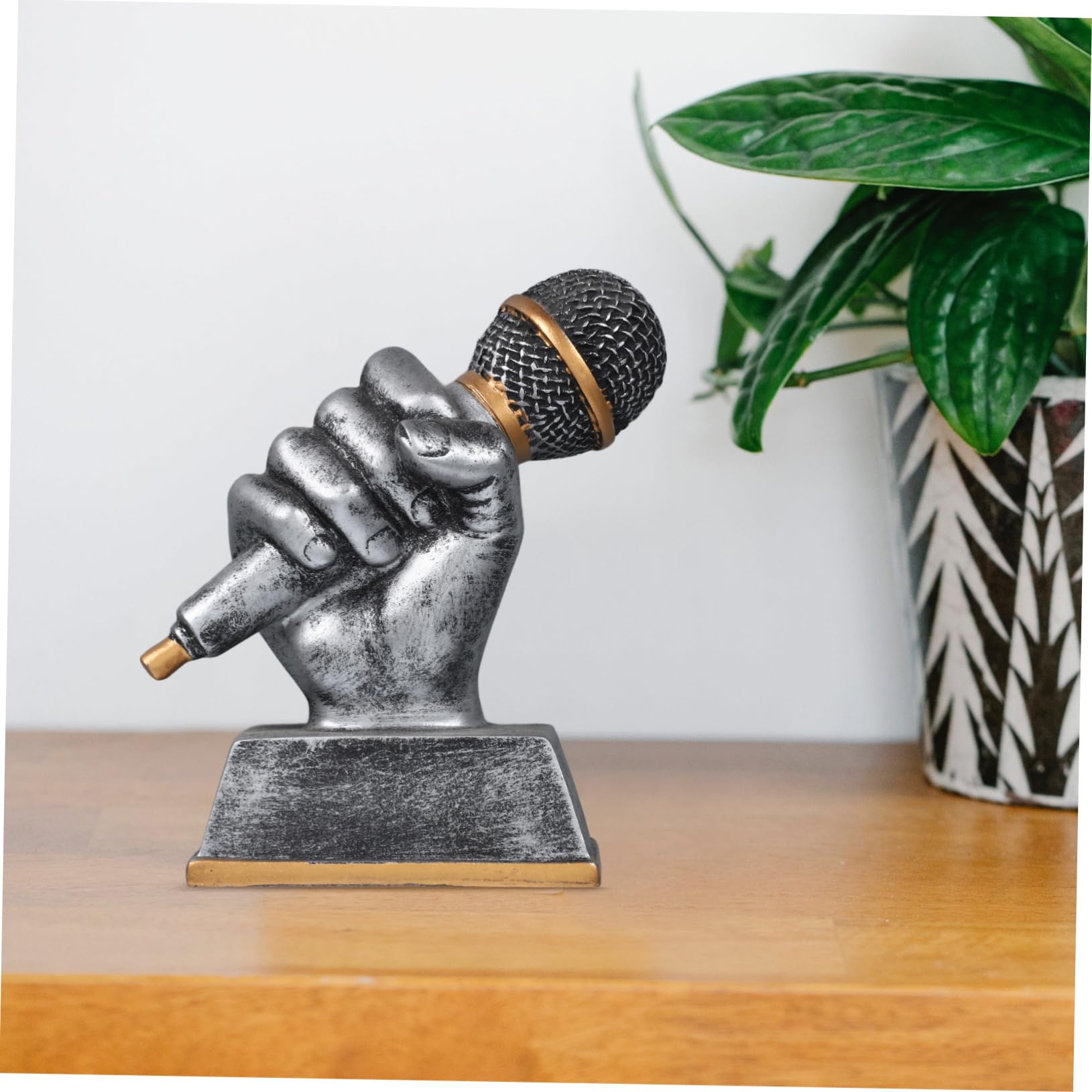 SWAYVES Trofeo Di Musica Trofeo Di Tifo Trofeo Di Partecipazione Musicale Microfono per Trofeo per Cantanti Trofeo Artistico per Cantanti/Sier*2Pcs/14 * 12Cm