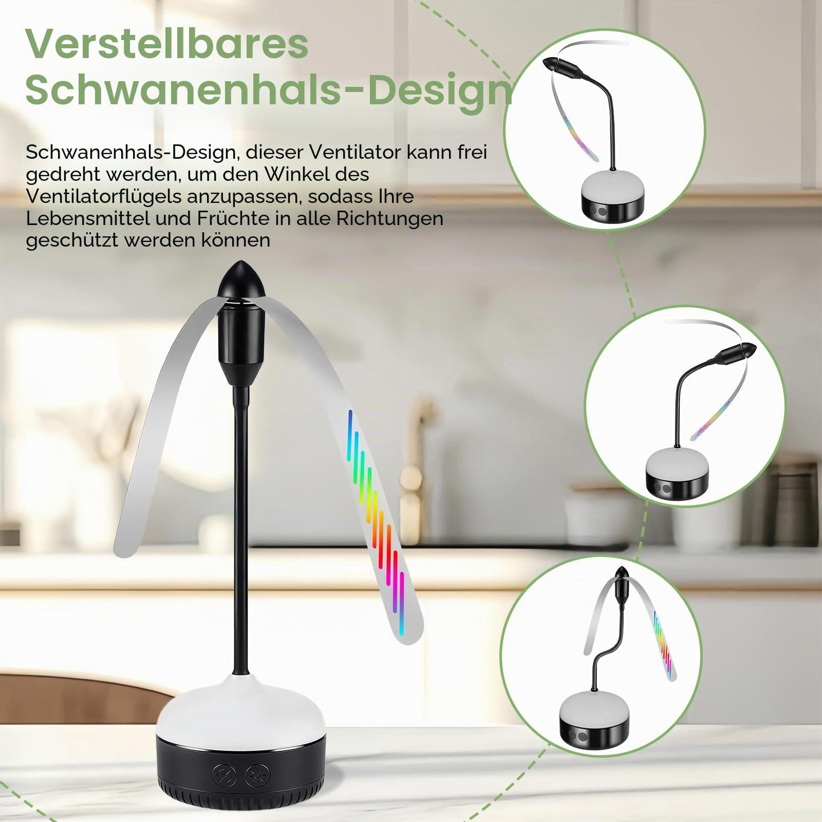 Fliegenwedler, 3 Stück Fliegenwedler mit LED-Beleuchtung, Automatischer Fliegenabwehr Faltbarer mit weichen Klingen, Aufhängbar Fliegenvertreiber mit Haken, für Camping, Partys, Küche
