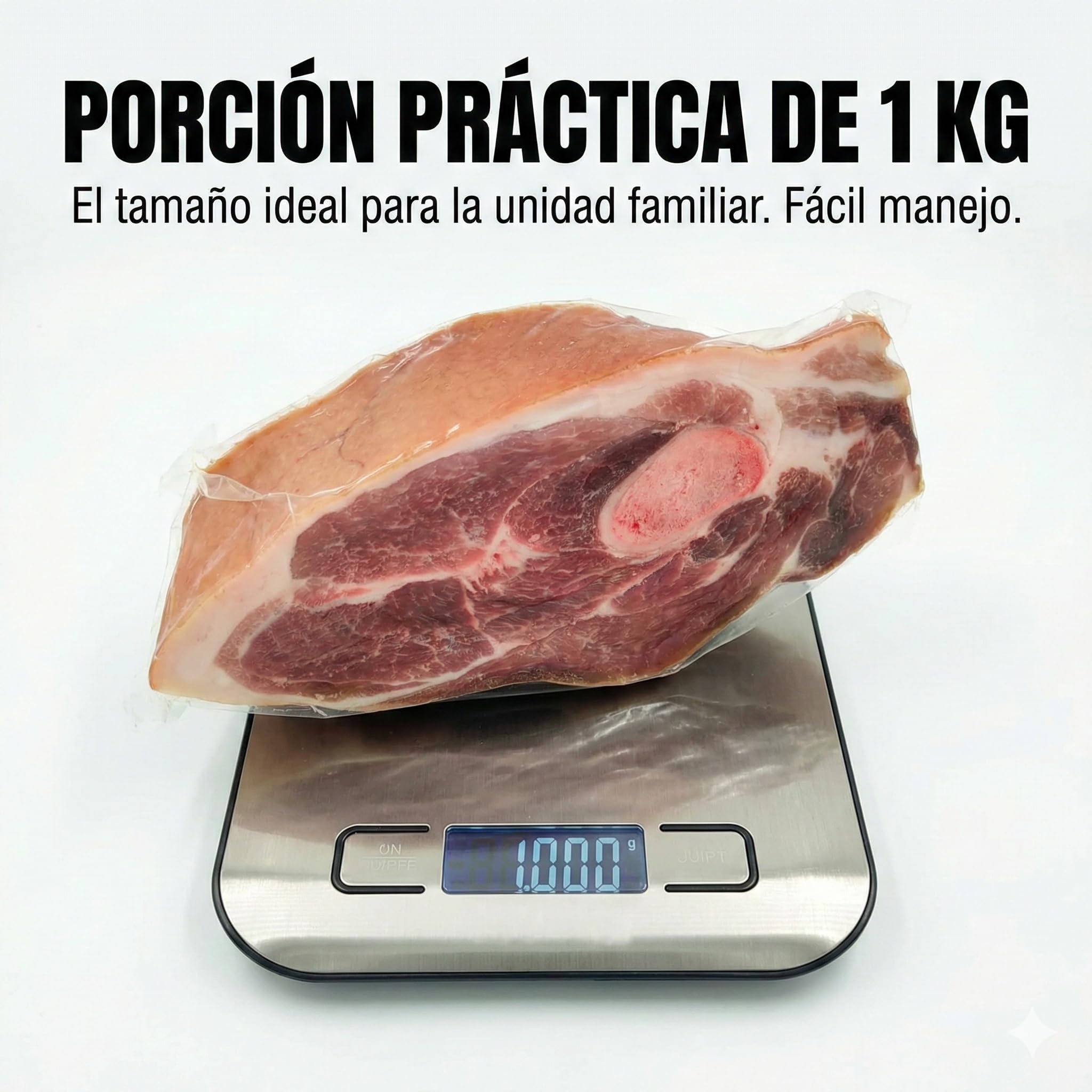 Lacón Salado de Cerdo Gallego Porción de 1 kg - Paleta Curada Tradicional para Cocido y Lacón a la Gallega, Carne Magra, Tierna y Fácil de Desalar