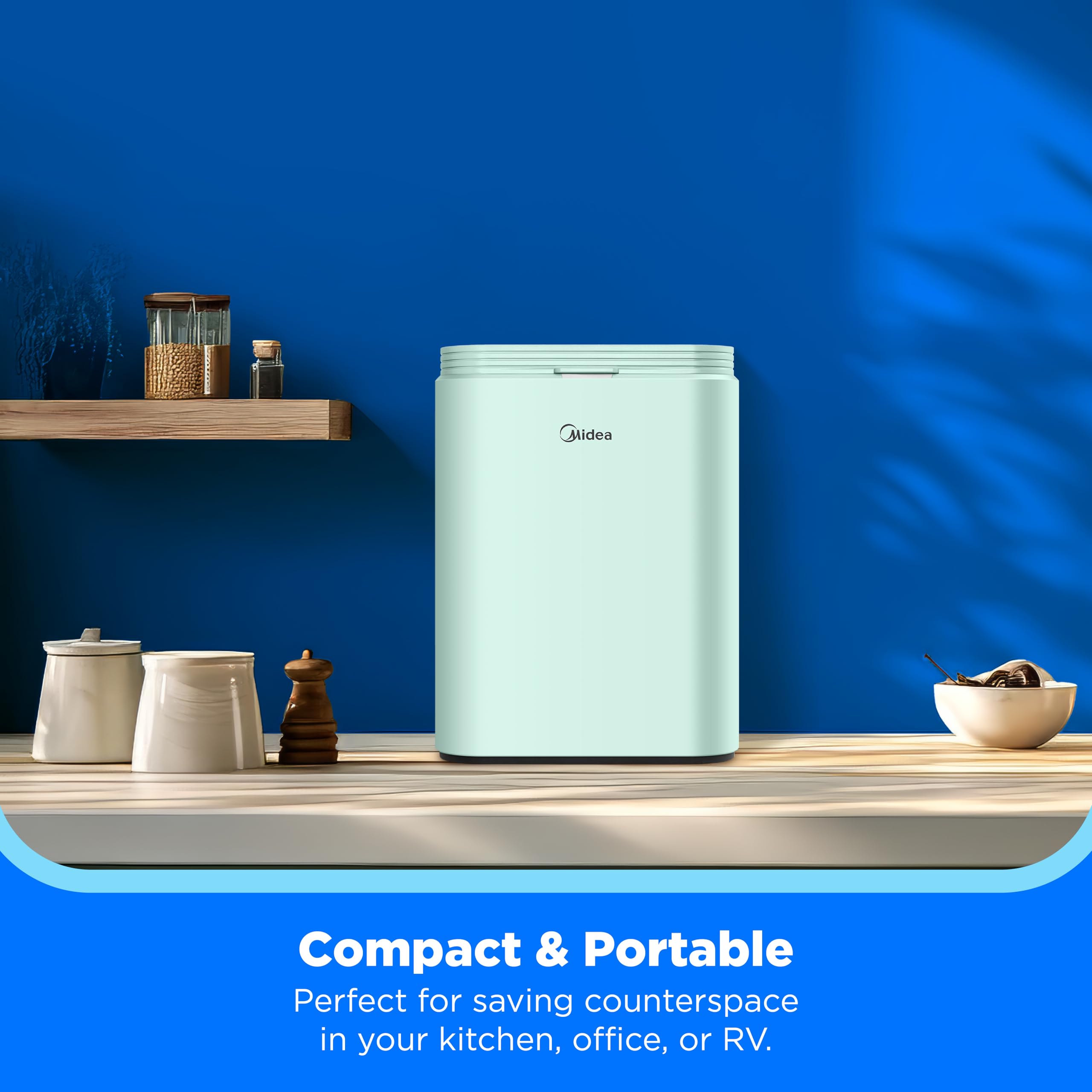 Midea Meri26b1agn Countertop Bullet-Ice Maker, 8 Ice Bullets Ready In 6 Minutes, 26lbs/24h, Self-Cleaning Function With Ice Scoop And Basket For Home/Office/RV on Fridge.com - View 6