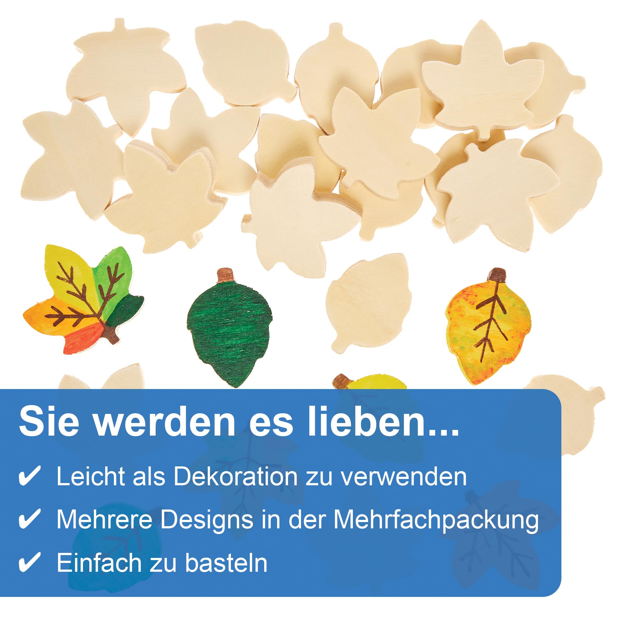 Baker Ross Blanko Holzmalsteine – 30 Stück, 40 Mm, Zum Bemalen & Dekorieren, Für Kinderbasteln