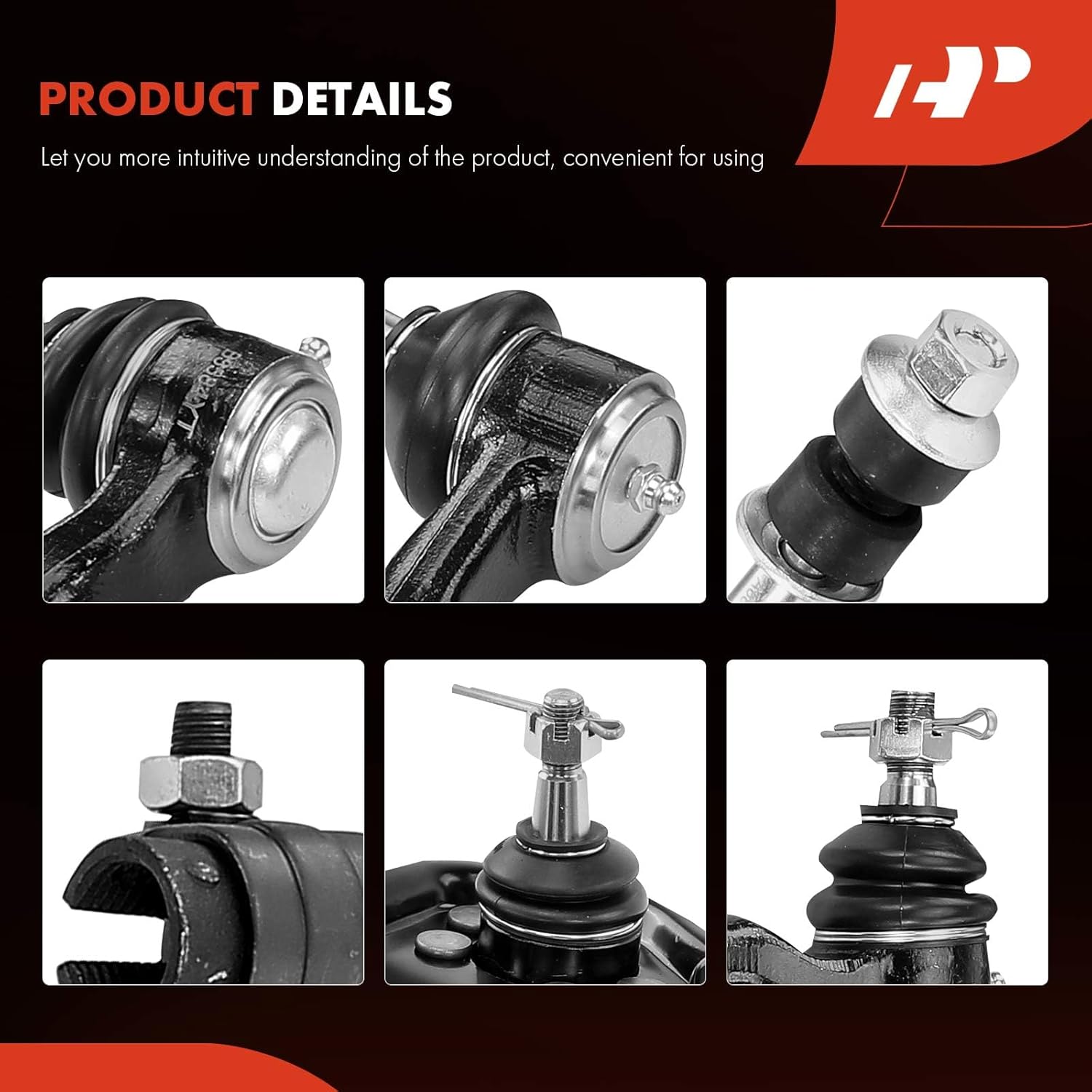 A-Premium Set of 10, Front Upper Control Arm, Inner Outer Tie Rod End, Sway Bar Link, Compatible with Chevrolet Blazer 1998-2005, S10 1998-2004, GMC Jimmy 1998-2005, Sonoma 1998-2004