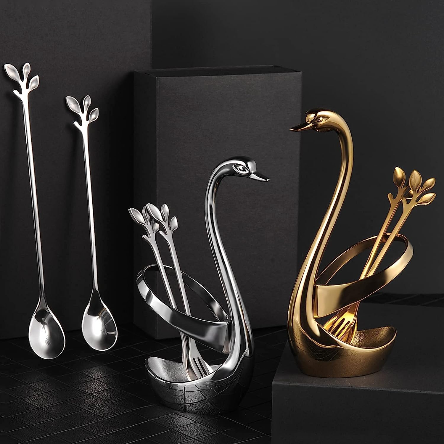 Cuchara de té, cuchara de postre, cucharas de café, cucharas de espresso demitasse, cuchara de postre, cucharaditas, cucharas de té, cucharas pequeñas, 4,7 pulgadas, acero inoxidable (dorado, 20)