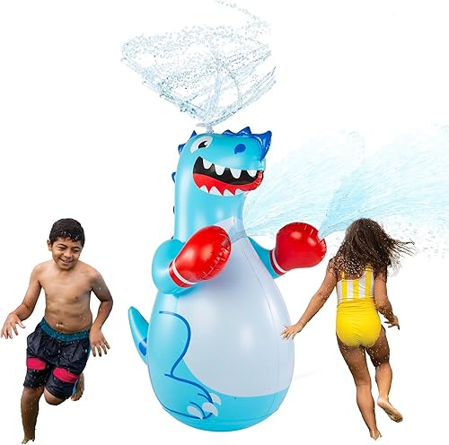 BigMouth Inc. - Aspersor Dino Boxer, divertido juego de agua de verano y juguete de salpicaduras para niños, 5 pies de alto