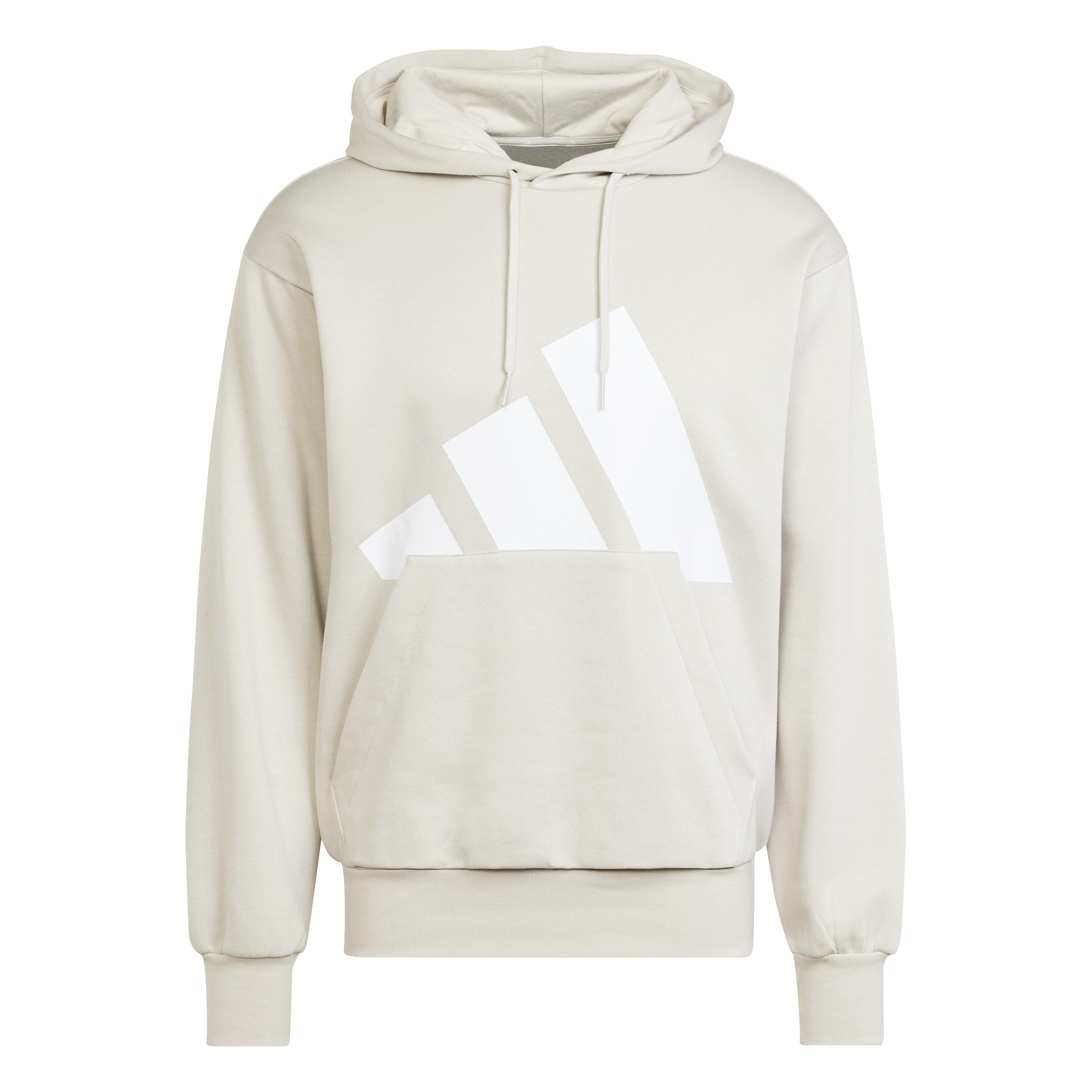 adidas Men's ESSENTIALS BIG LOGO FLEECE HOODIE, wonder alumina/white, L