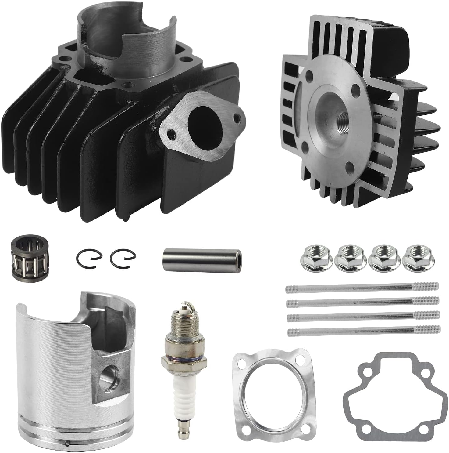 FLYPIG 60cc Big Bore Piston Gasket Kit Cylinder Head Piston Assembly for 1979-2017 Yamaha PW50 QT50 YF60S 4-Zinger YT60 Tri-Zinger 50cc 4J2-11311-01-00