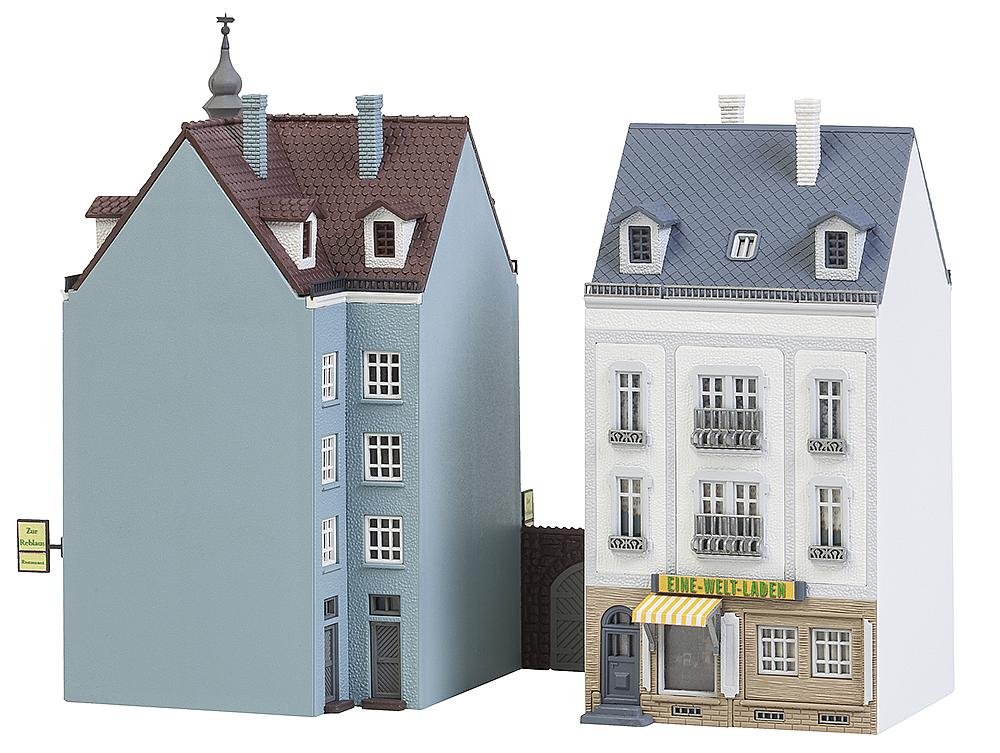 FALLER FA 232387 – 2 Casas adosadas Beethovenstraße, Accesorios para el Modelo de ferrocarril, construcción de maquetas, 18,5 x 7,7 x 27,9 cm