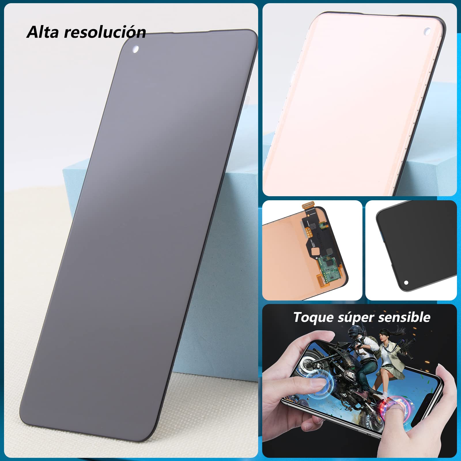 RongZy Pantalla para Oppo Reno7 5G CPH2371 CPH2363/Find X5 Lite 5G 2022 incell Pantalla Táctil LCD Kit de Pantalla de Repuesto Ensamblaje Digitalizador de Reemplazo con Herramientas(Negro)