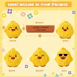 Stuffed Animal Cute Duck Plush Toys, 5 Pcs Mood Support Duck Plush and Plushies with Carry Basket, Funny Squeeze Toys Home Desk Decor Cheer up Doll Gift for Kids Adults Friends Her Sister