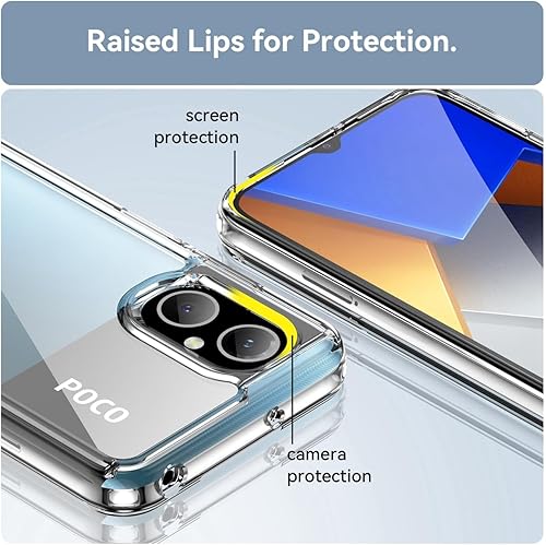 Miniatura 2 de GTBDEKI Funda transparente para Poco M5 4G, Poco M4 5G 22071219CG funda con protector de pantalla, antiarañazos, a prueba de golpes, de