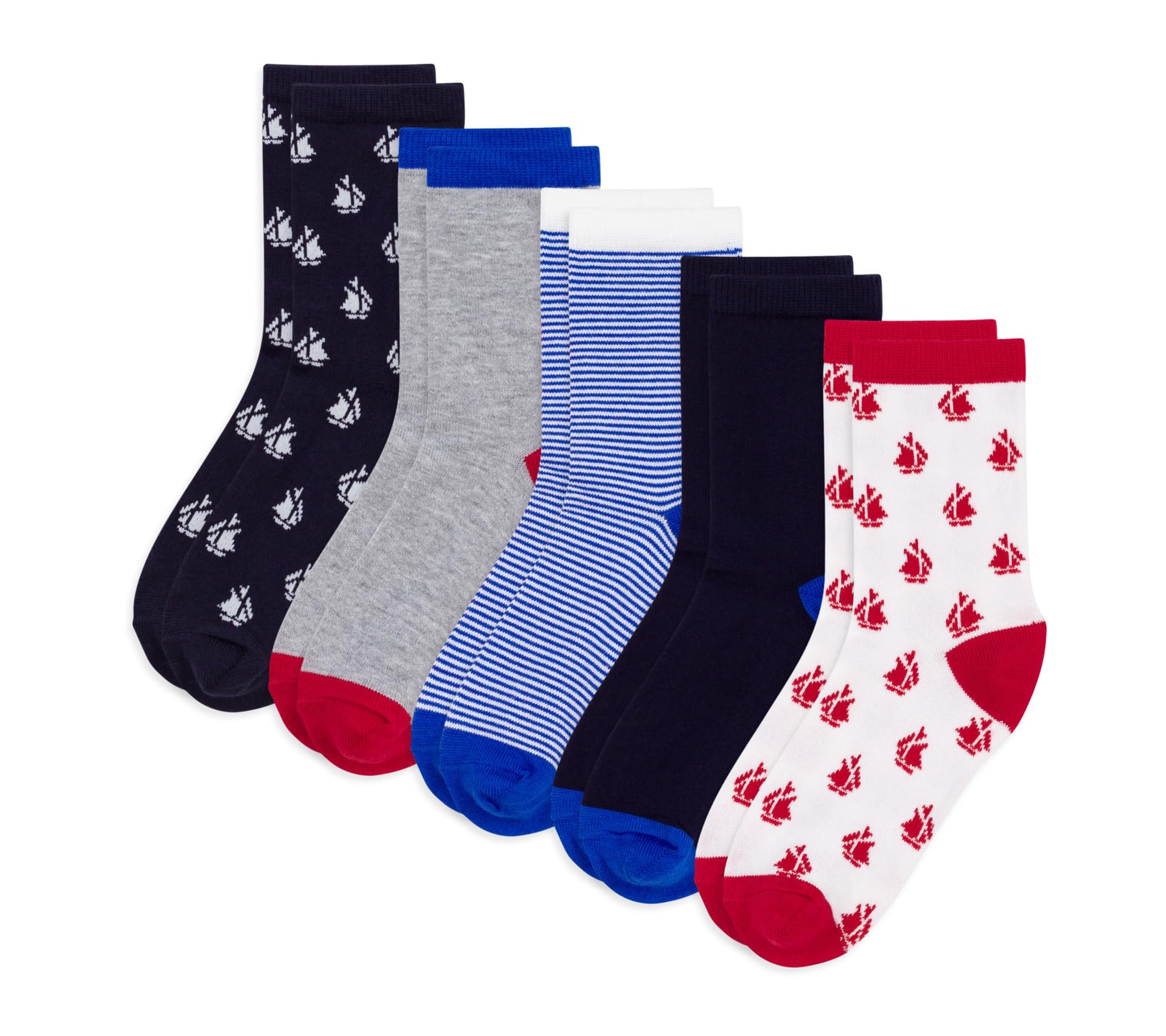 Petit Bateau 5 Paires de Chaussettes Enfant en Coton Imprimé Bateaux A0e7601 ACCESSOIRES Garçon (lot de 5)