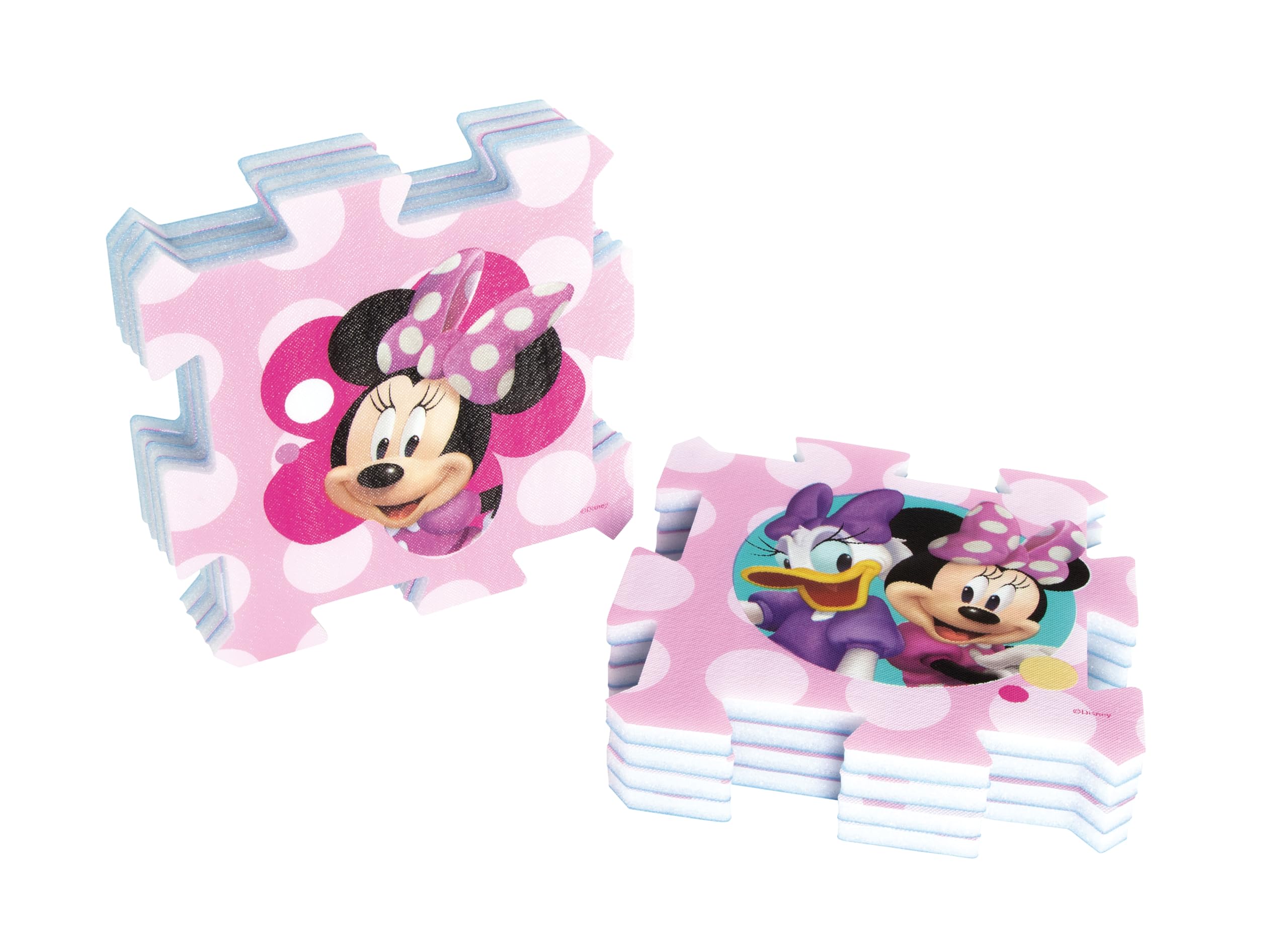 ARDITEX - Juego de Alfombra en Forma de Puzzle Fabricado de Foam de Disney Minnie y Daisy - 111x57cm - Color Rosa