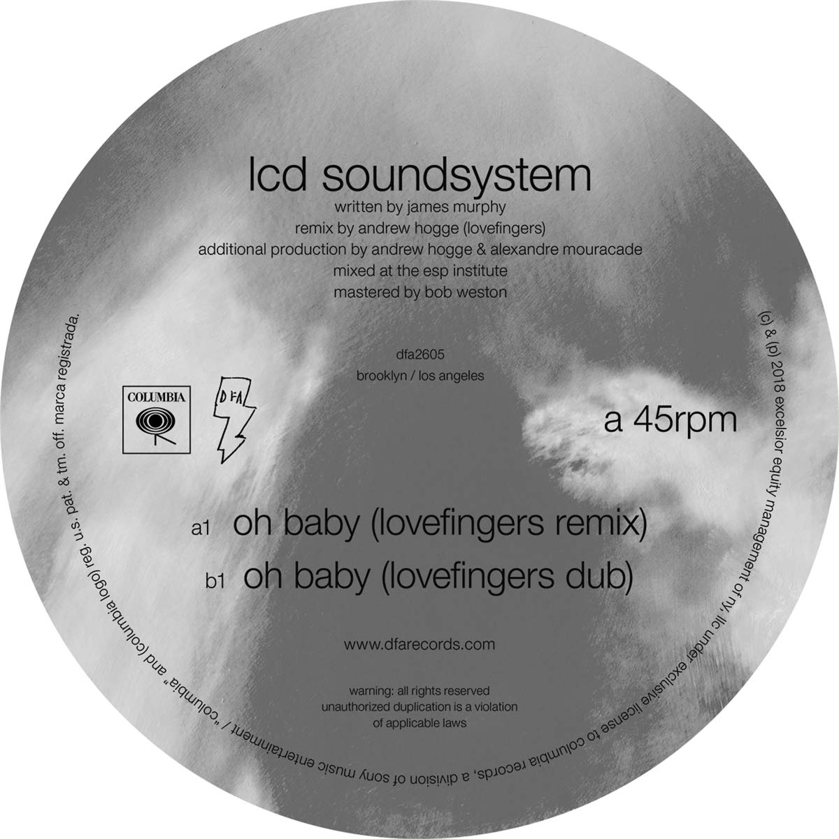 LCD Soundsystem - Oh Baby (Lovefingers Remix) VINYL 12"" NEW