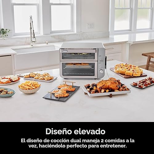 Miniatura 2 de Ninja Horno de encimera de doble pila XL y freidora de aire con sistema Pro Cook, 12 en 1, Flexdoor, FlavorSeal, SMART FINISH con tecnología