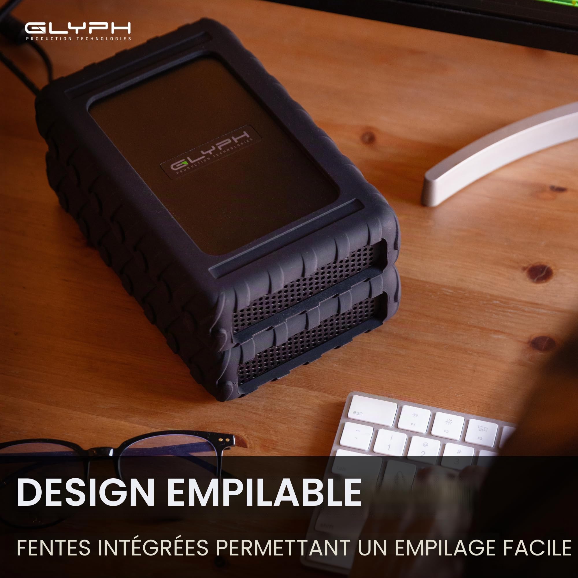 GLYPH BlackBox Pro Disque Dur Externe 8000 Go Noir - Disques durs externes (8000 Go, 3.0 (3.1 Gen 1), 7200 TR/Min, Noir)
