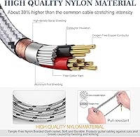 Vista 3 de Cable adaptador TRS a XLR macho de 1/4 de pulgada, enchufe TRS equilibrado de 0.250 in a macho XLR de 3 pines, cable de micrófono TRS macho de un