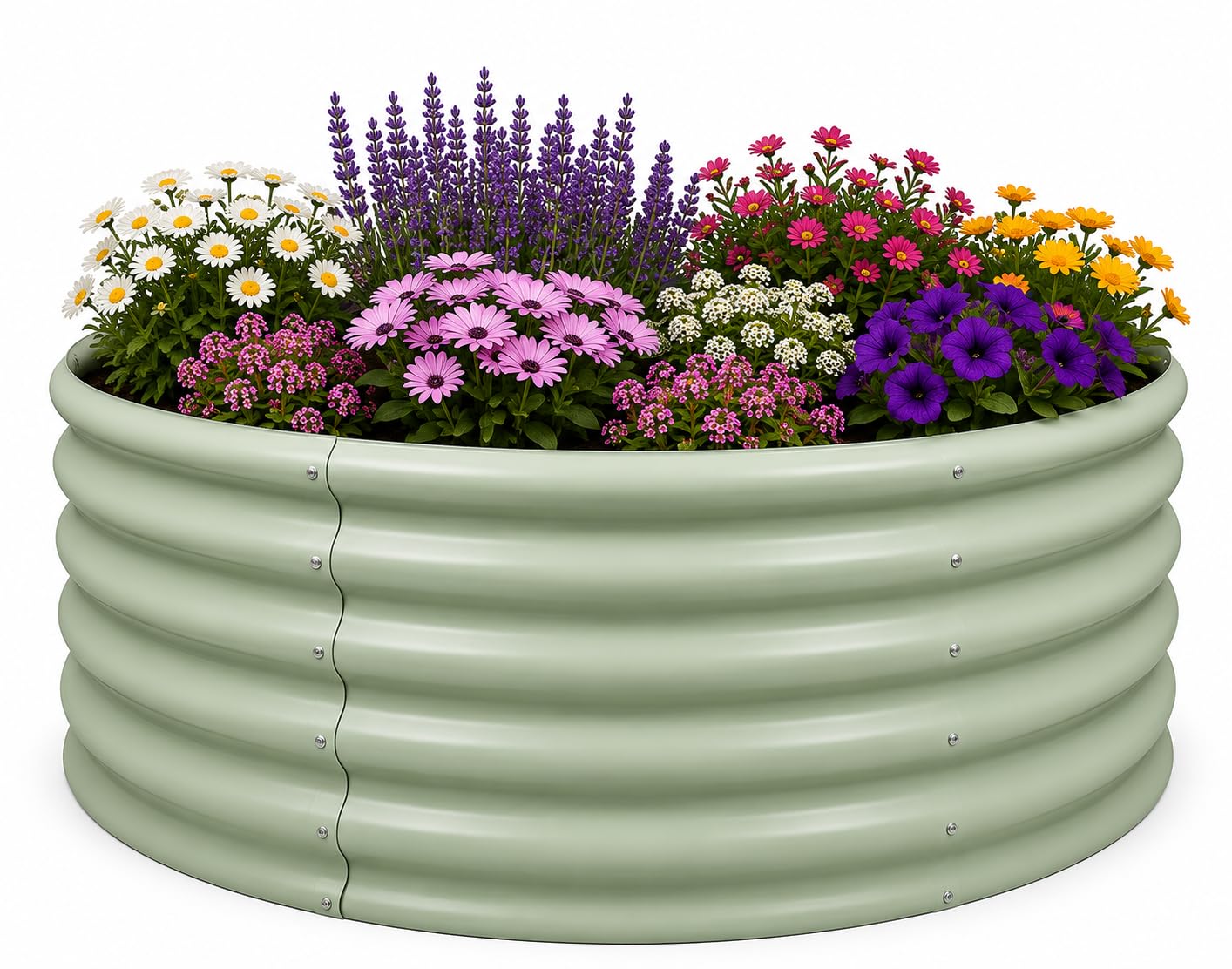 Harbour Housewares Green Round Raised Garden Bed - 120Cm X 45Cm