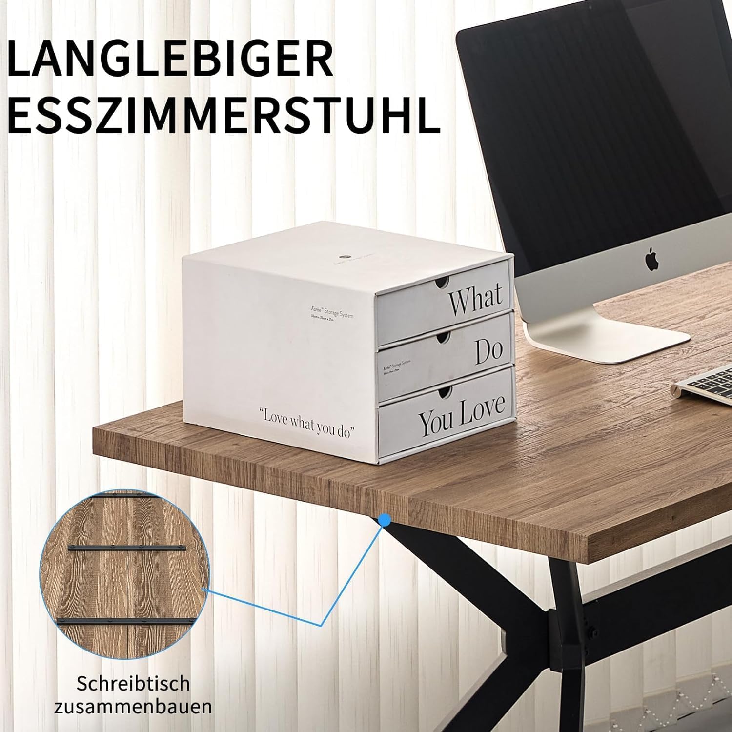 LEWE Esszimmergruppe Esstisch mit 4 Stühlen, 140 x 80 x 76 cm Rechteckig Esstisch aus Holz mit 4 Esszimmerstühle mit Hohe Rückenlehne, Schwarz Eisenbeine, für Küche Esszimmer und Wohnzimmer