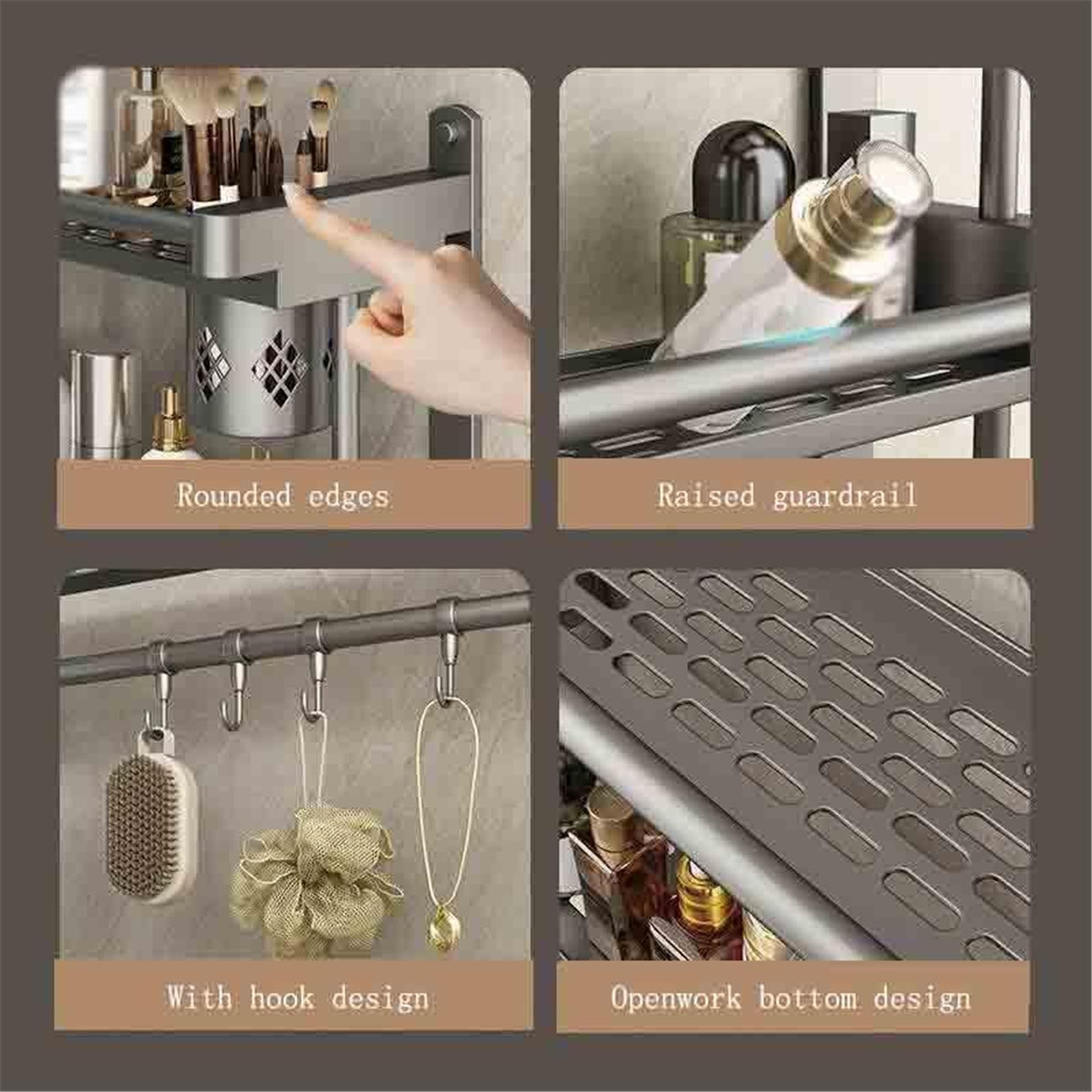 Estante de Almacenamiento for baño, toallero montado en la Pared ordenado(Pequeño)