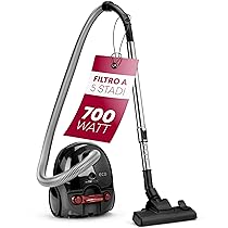 Clatronic Aspirapolvere risparmio energetico da 700 watt | con sistema di microfiltro a 5 pieghe | spazzola reversibile per pavimenti e bocchetta per spazzola, spazzolino | BS 1300 N antracite