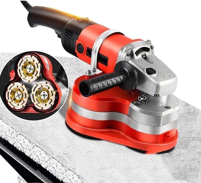3-Head Concrete Grinder, Electric Diamond Polisher Machine, 8" Grinding Diameters 3PCS Diamond Grinding Wheels, 3800W Concrete Grinder for Polishing Stone Concrete Surface,Withextensionrod