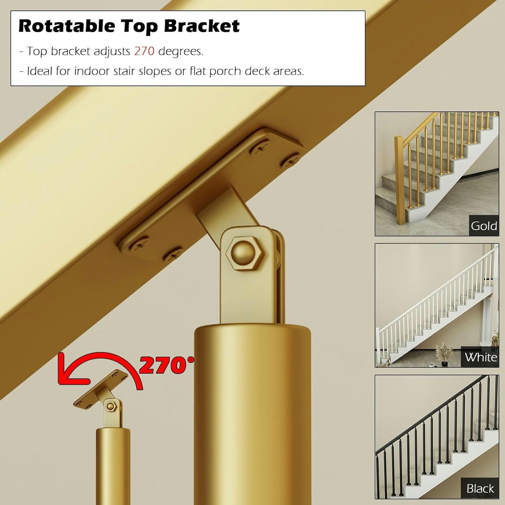Lot de 2 balustres d'escalier réglables en fer noir – 88,9 cm de haut – Design rond pour maison, loft, balcon et utilisation commerciale
