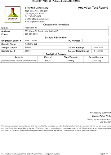 Miniatura 7 de ProHealth NMN Pro 300 (90 cápsulas) Uthever NMN. Precursor NAD+ clínicamente estudiado para energía celular, apoyo mitocondrial y envejecimiento