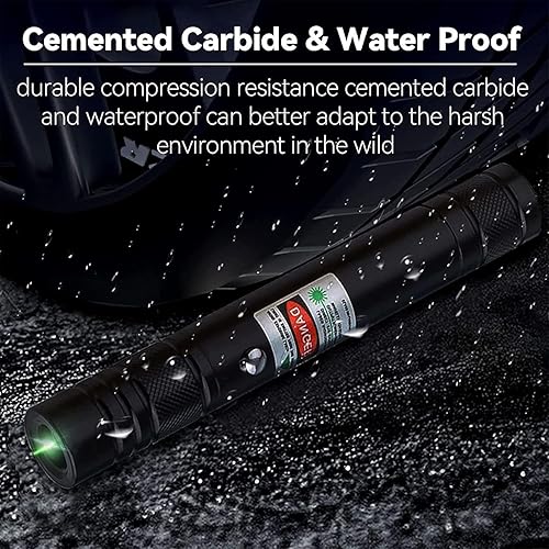 Miniatura 7 de IVVTRYI Largo alcance de alta potencia táctica de haz verde linterna puntero láser recargable USB puntero láser juguetes con tapa de estrella