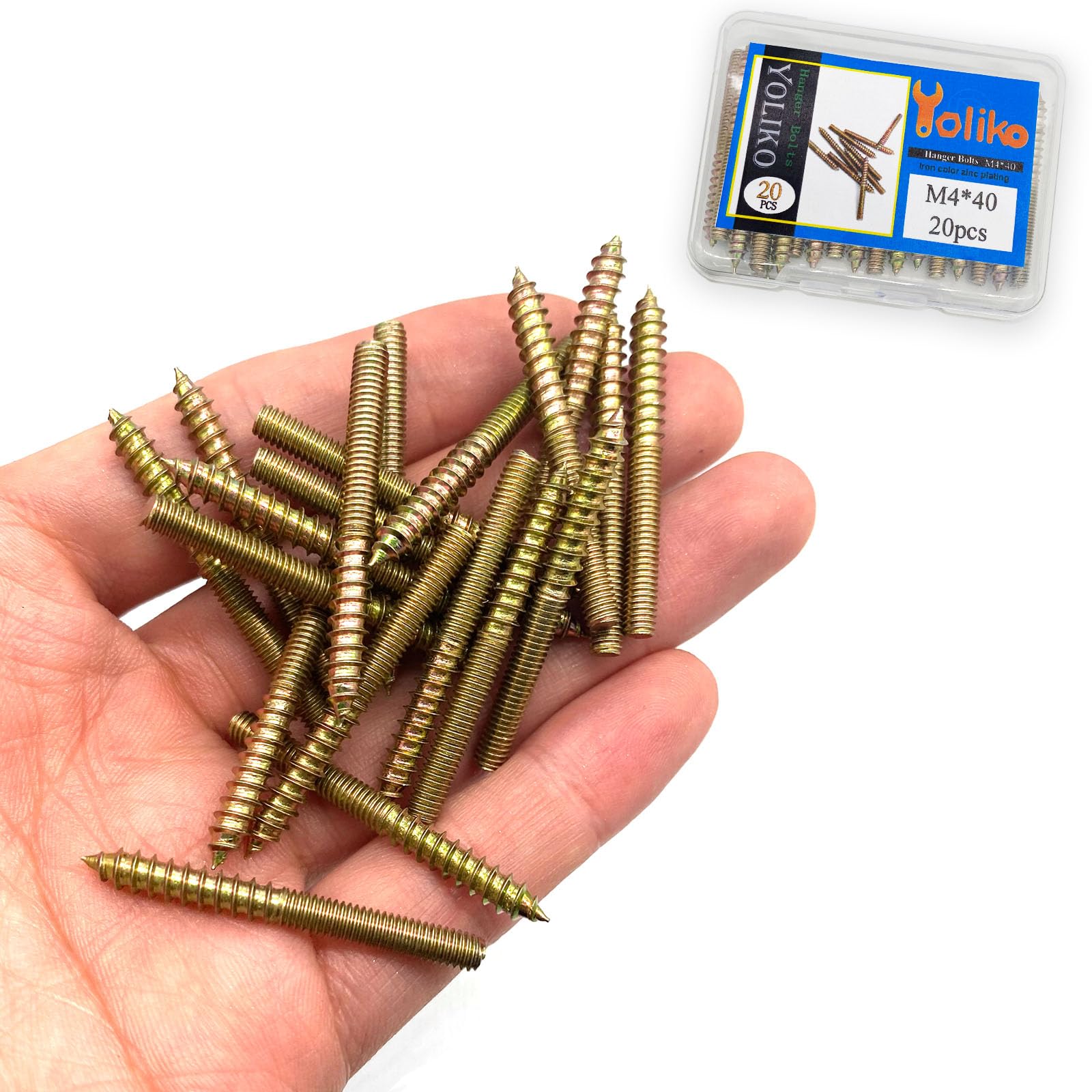 M4 Hanger Bolts - 20 Pack for Furniture -4 M4 Hanger Bolts - 20 Pack for Furniture -4