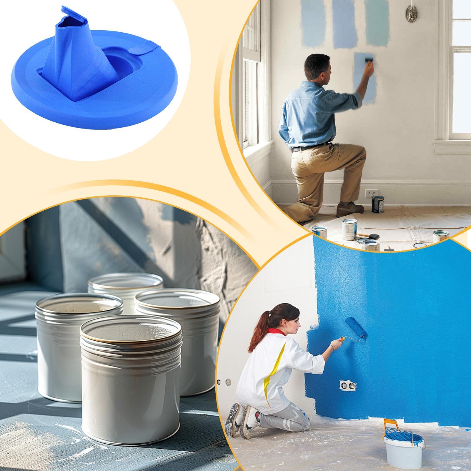 Ugello per versamento di vernice, confezione da 2 tappi per la conservazione della vernice, sigillatura sicura con ugello integrato, design a prova di perdite, accessori per la sostituzione