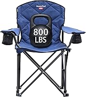 SunnyFeel XXL Oversized Camping Chair: 800 LBS Heavy Duty Padded Folding Chair for Big & Tall - Cup Holders, Pocket, Portable for Camp, Beach, Picnic