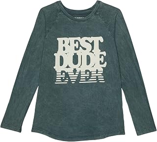 Boy's Best Dude Ever Raglan Tee (Toddler/Little Kids/Big Kids) Mineral Blue Lake 5Y (Little Kid)