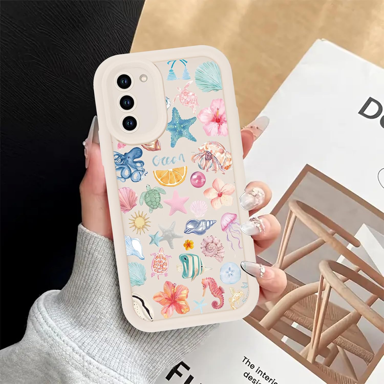 2 Pack Cute Beach Summer Starfish Shells Phone Cases for Samsung Galaxy S20 FE 5G Case Shockproof Soft Raised Camera Protective Phone Cover Funda for Samsung S20 FE 6.5 Inch image 5